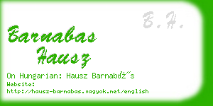 barnabas hausz business card